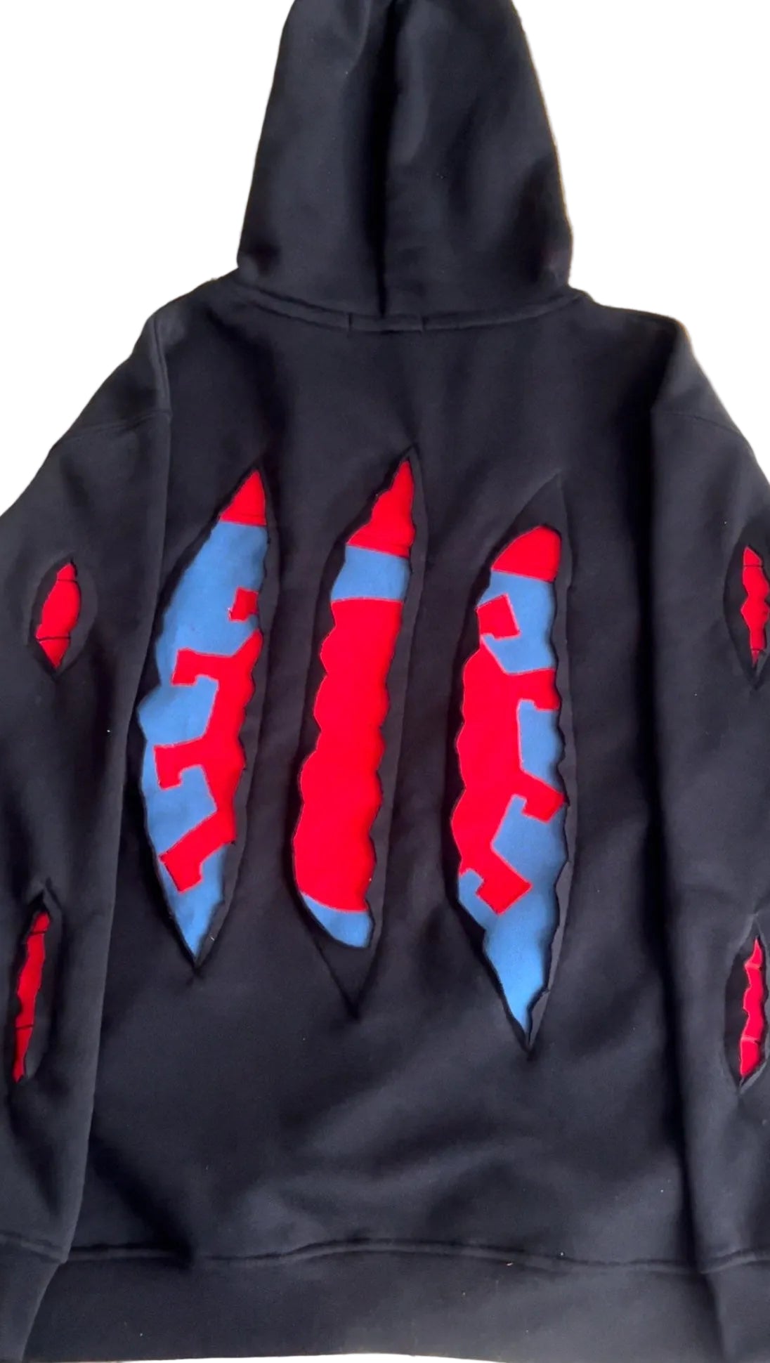 Battle-Damaged Spider Hoodie (Front, Sleeves and Back design)