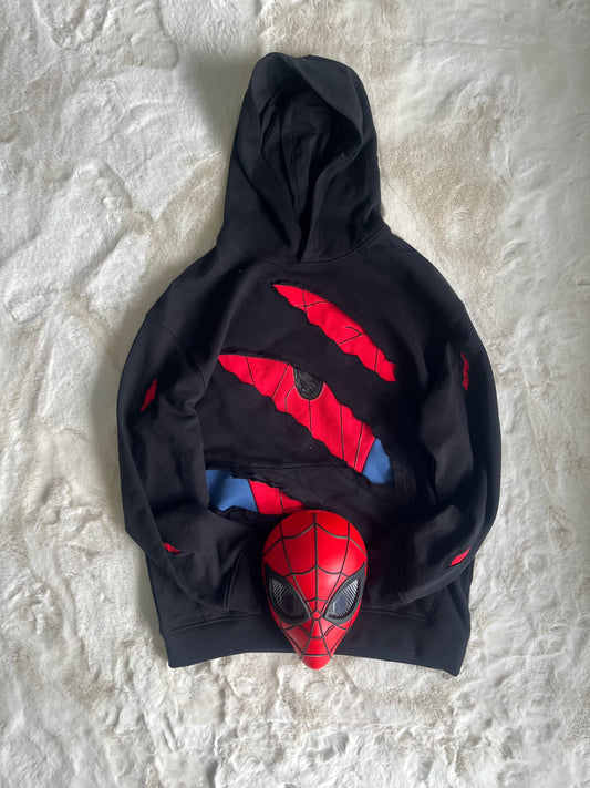 Battle-Damaged Spider-Man Hoodie (Front and Sleeves)