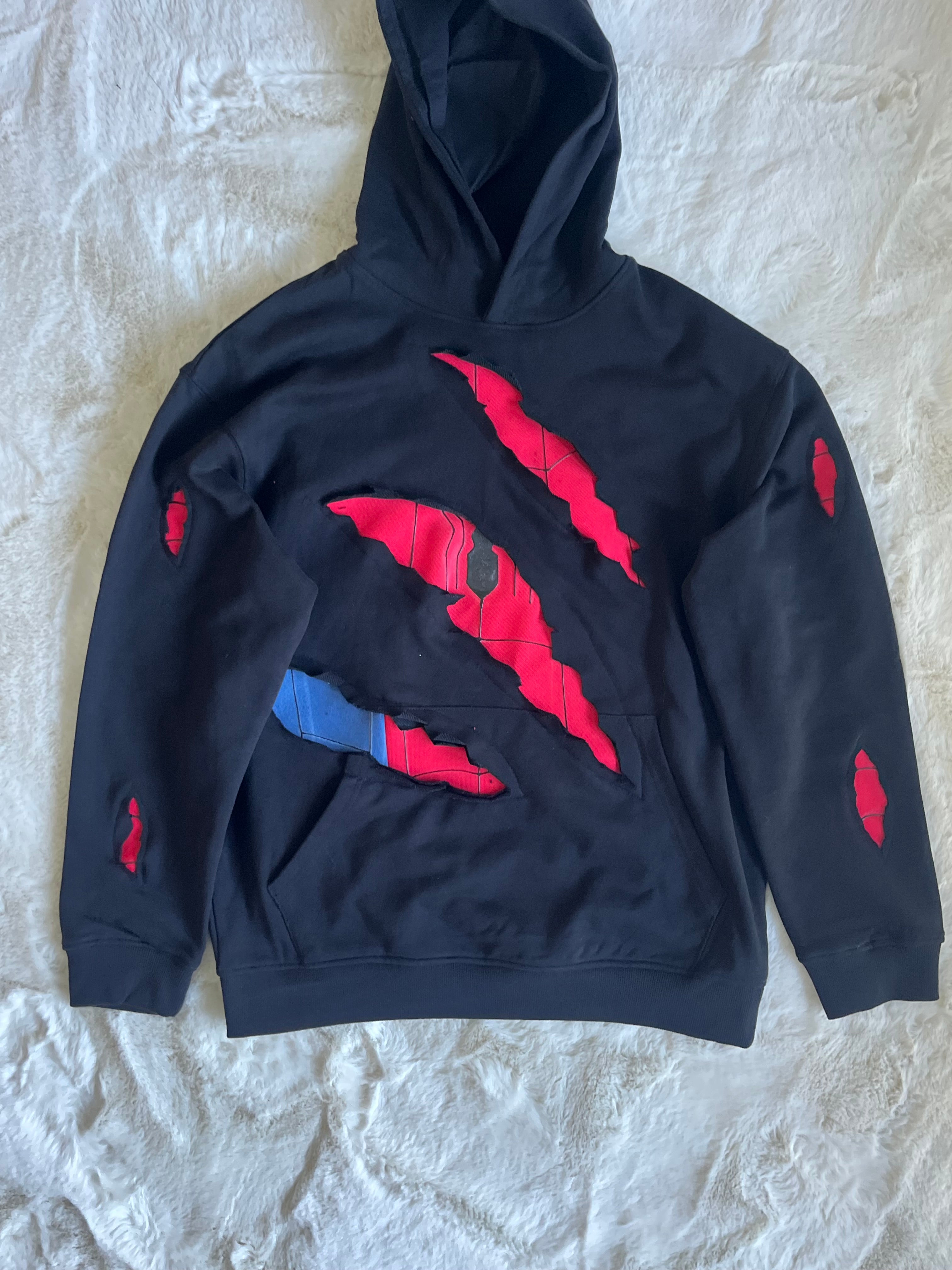Ripped Spider-Man Hoodie (Front and Sleeves)