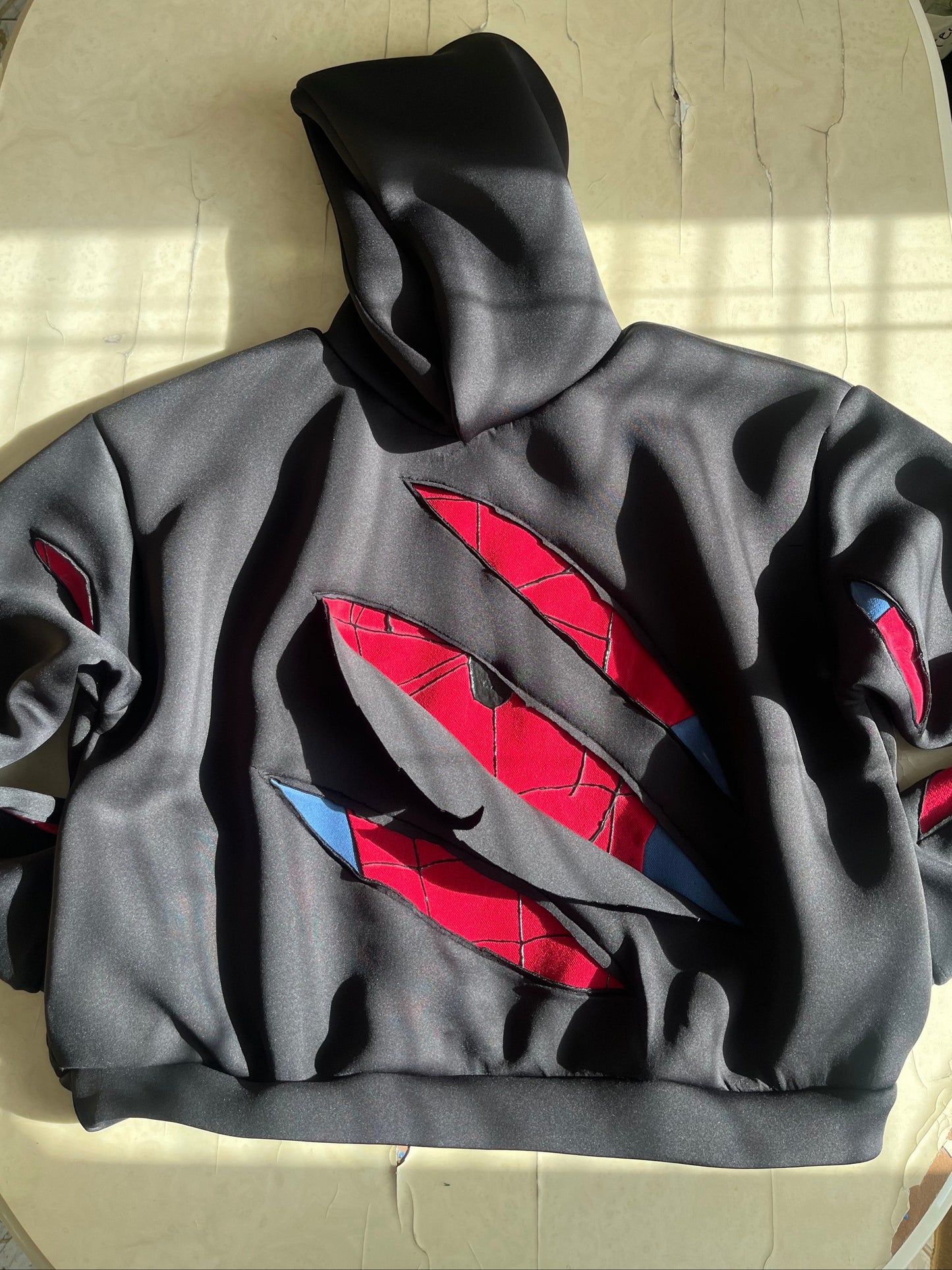 Custom Battle-Damaged Spider Hoodie